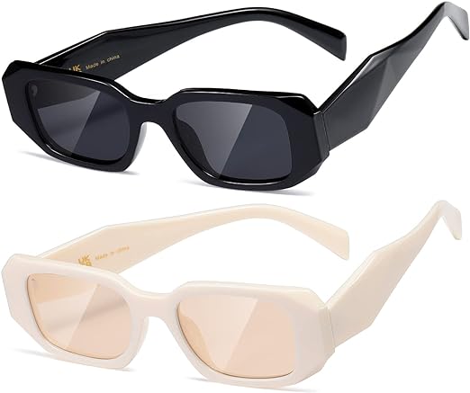 Rectangle Sunglasses for Women Men Trendy Retro Trendy Sun Glasses 90’s Vintage Square Frame K1307