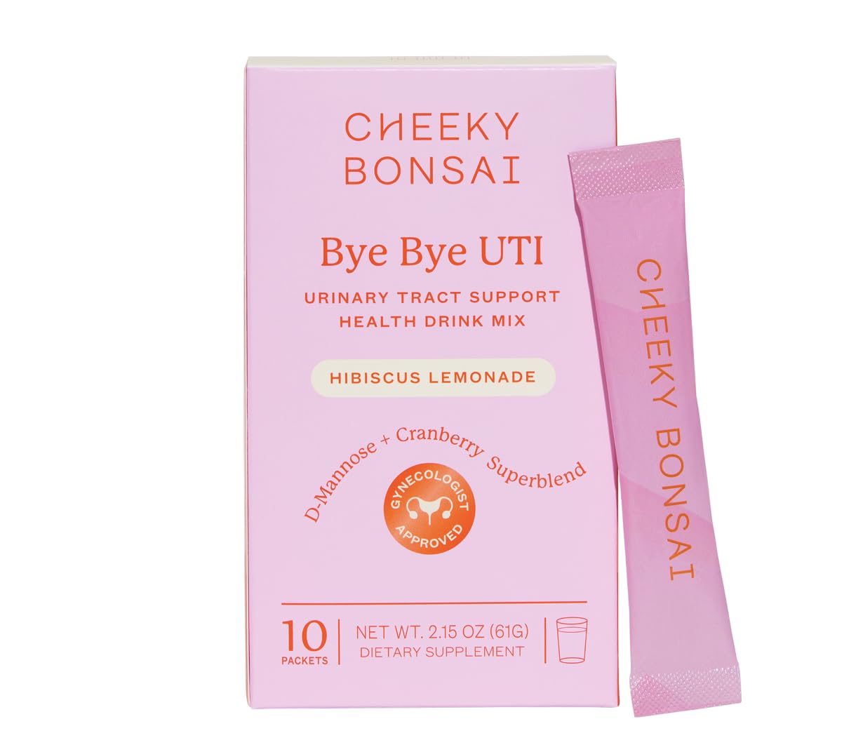 Bye Bye UTI Urinary Tract Support Health Powder Drink Mix | 10 Packets | Hibiscus Lemonade Flavor – Support Healthy Urinary Tract, Fast Acting, Simply Mix With Water