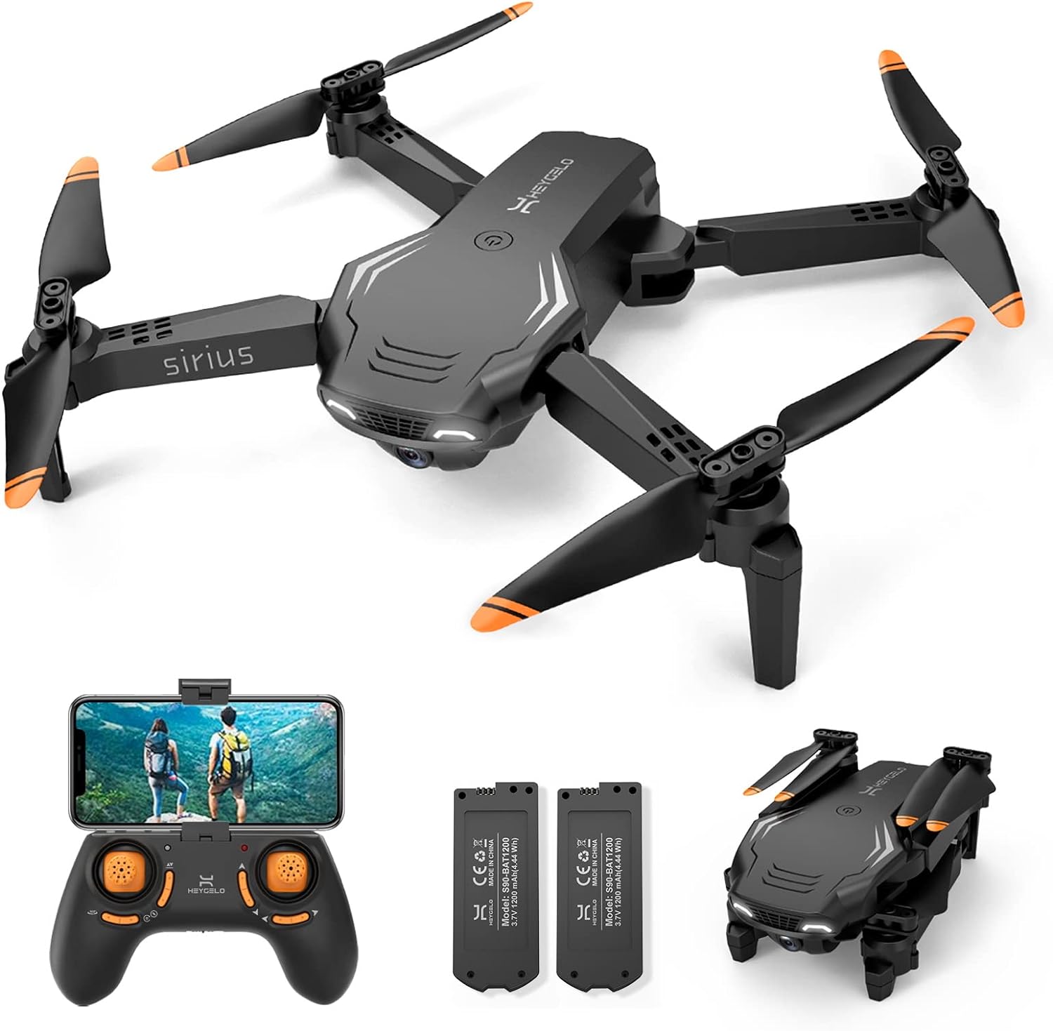 Drone with Camera for Adults, 1080P HD Mini FPV Drones for Kids Beginners, Foldable RC Quadcopter Toys Gifts for Boys Girls with Altitude Hold, Voice/Gesture Control, 3 Speeds, 2 Batteries