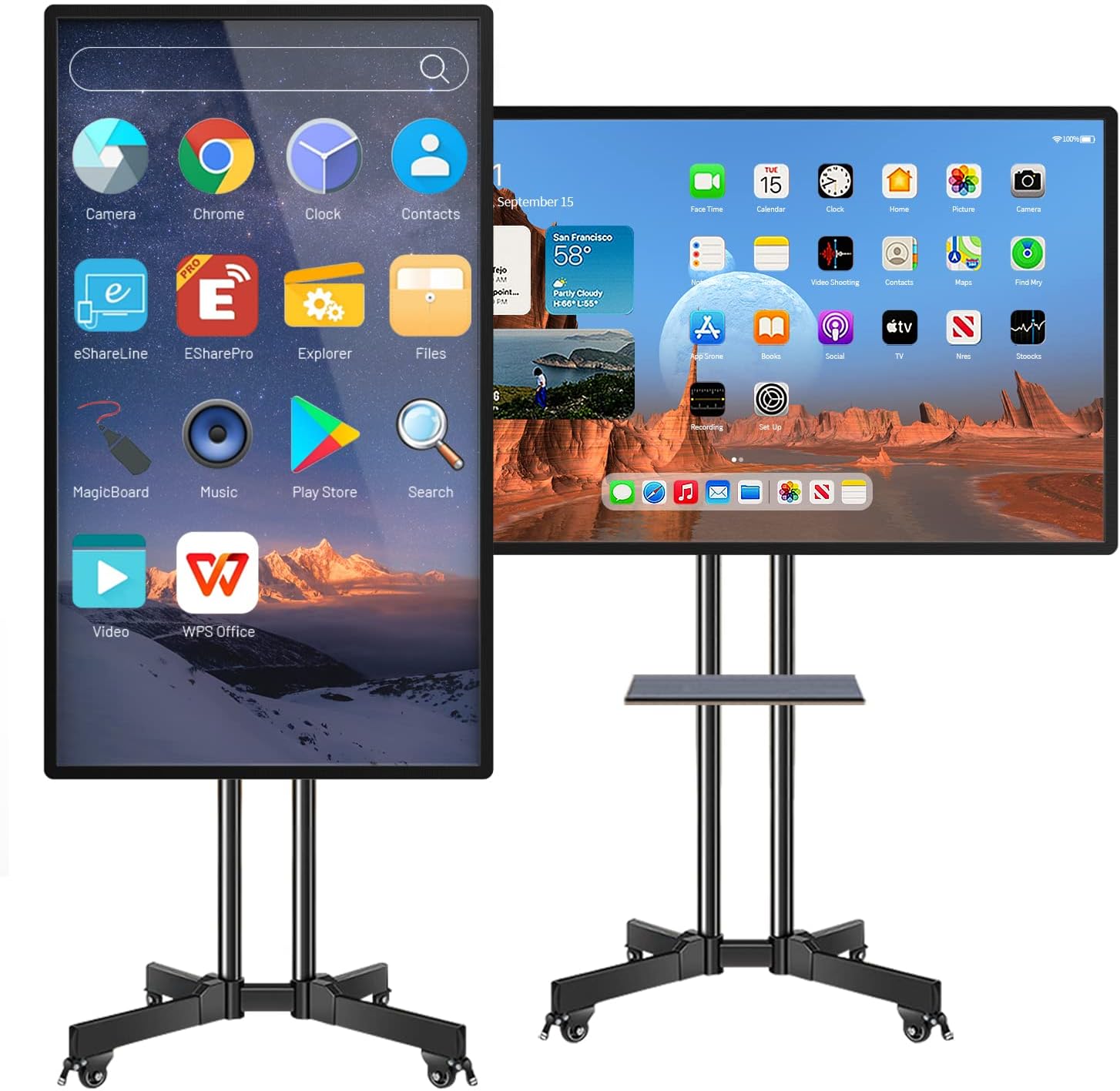 Smart Board, 49 Inch Digital Electronic Whiteboard and Smartboard for Classroom, Screen Mirroring from for Live Streaming, Digital Signage Displays and Player for Advertising(Board Only)